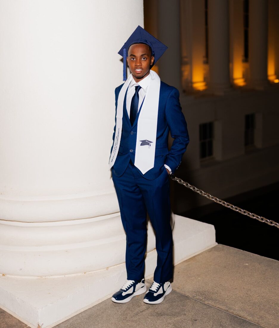 Graduating student with cap